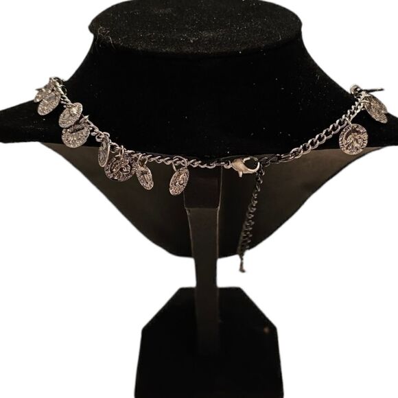 Boho Single Strand Cluster Coin Necklace - Picture 2 of 16